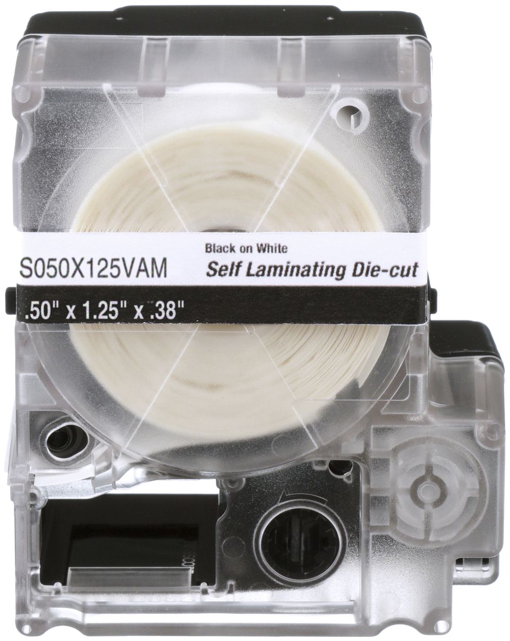 Cassette d'étiquettes Panduit MP, auto-laminant, 12.7×31.8mm clair/blanc