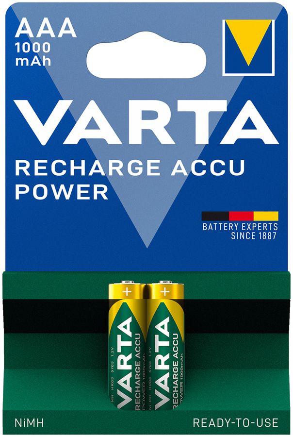 Accu VARTA Ready To Use NiMH HR03/AAA, 1.0Ah blister a 2 pezzi