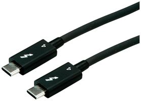 USB-Kabel ROLINE USB-C/USB-C (Thunderbolt 4/USB 4.1) 40Gbit/s 100W schwarz 0.5m
