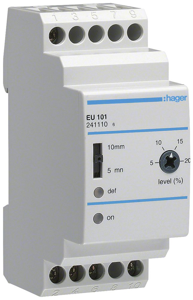 REG-Kontrollrelais Hager 230V AC 5VA 200s 2TE variabel