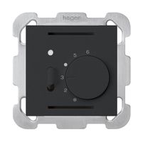 UP-Raumthermostat kallysto schwarz mit Schalter mit Befestigungsplatte