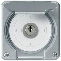 UP-Schlüsselschalter robusto IP55 mit Klappdeckel S3/1P aluminium f.Kombination
