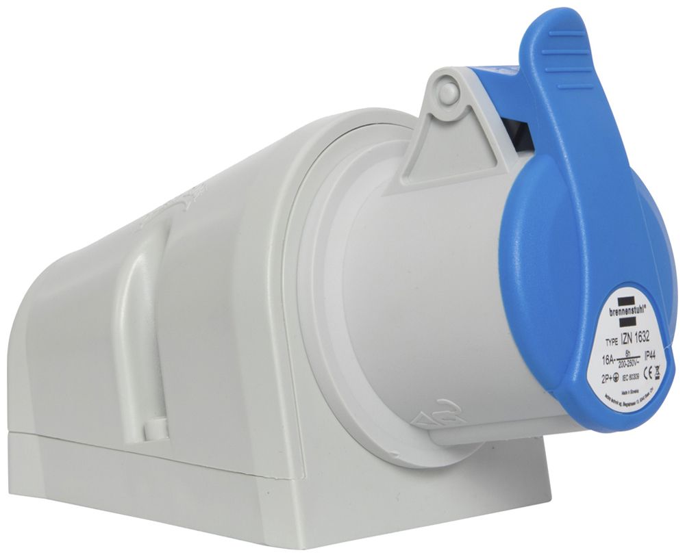 Prise murale AP Brennenstuhl CEE 16A 2L+PE 230V 6h bleu 160×78×102mm IP44