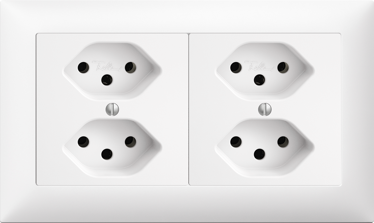 UP-Kombination Edue 1x2, Steckdose 2×T13 + 2xT13 ws