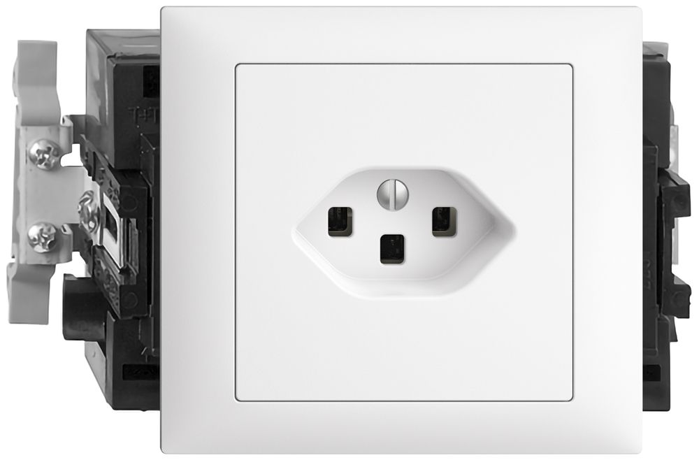 EB-Steckdose EDIZIOdue T23 16A 53mm Snap weiss, mit Steckklemmen