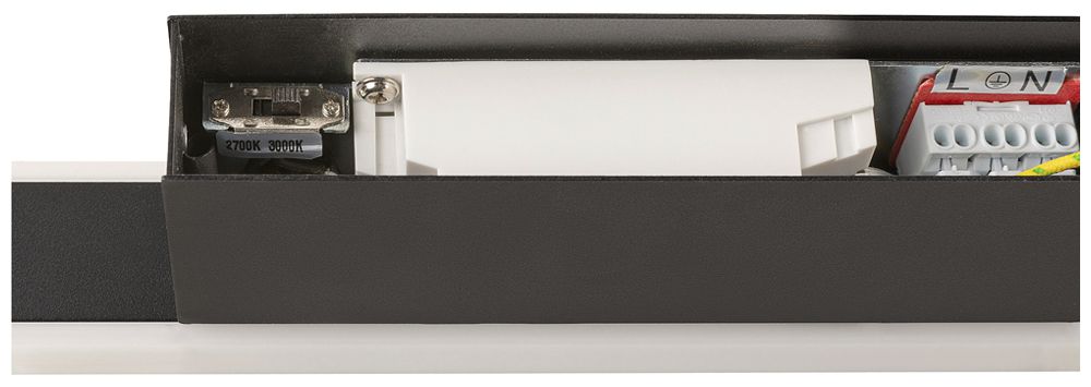 Applique LED SLV ONE LINEAR 70 20W 990lm 927/930 IP44 VAR 705mm noir