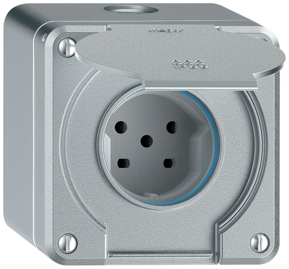 Presa AP robusto 1×tipo 15 IP55 alluminio