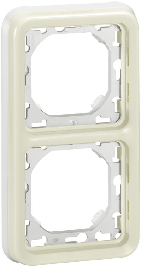 UP-Montageplatte PLEXO 2×1 weiss