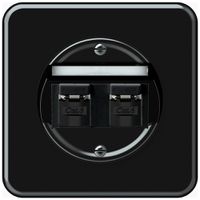 UP-Anschlussdose origin 2×RJ45 8(8) Kat.6 schräg geschirmt 92×92mm schwarz