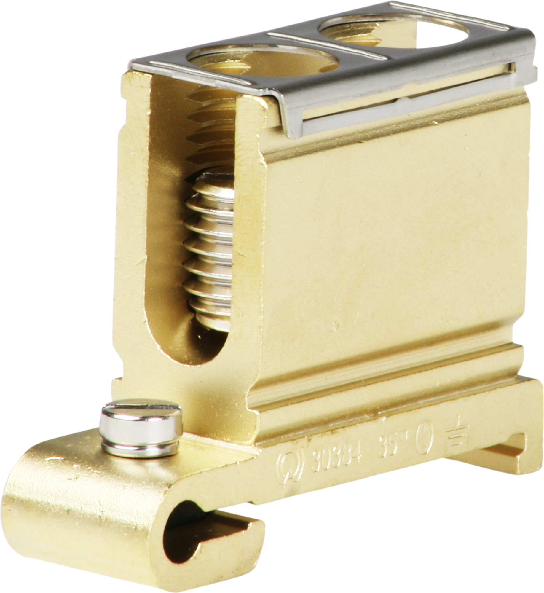 Schutzleiter-Reihenklemme Woertz 10…35mm² Schraubanschluss 1×1 Hutschiene TH35