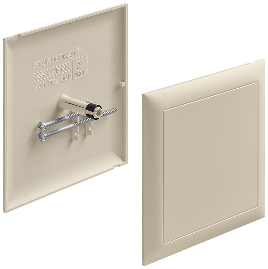 Steckdeckel HSB zu Abzweigdose Design EDIZIOdue 130×130mm vanille halogenfrei