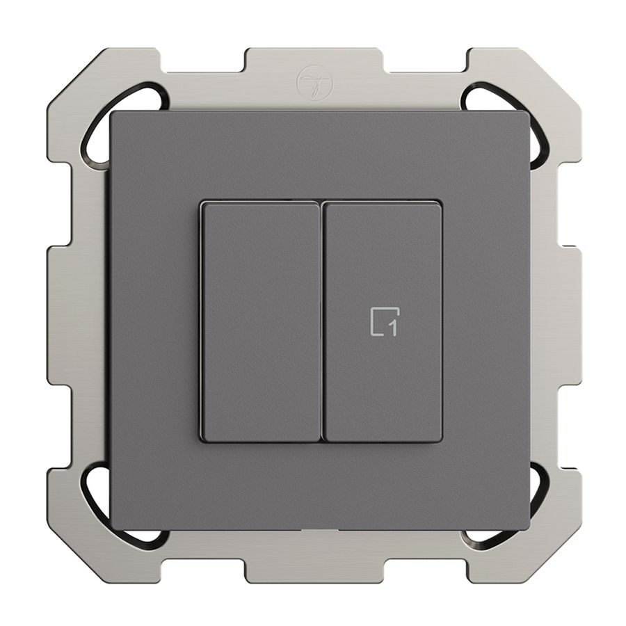 UP-Druckschalter 1K/2T Szene Edue Wiser dunkelgrau