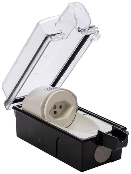 AP-Steckdose 1×T13 IP44 verschliessbar