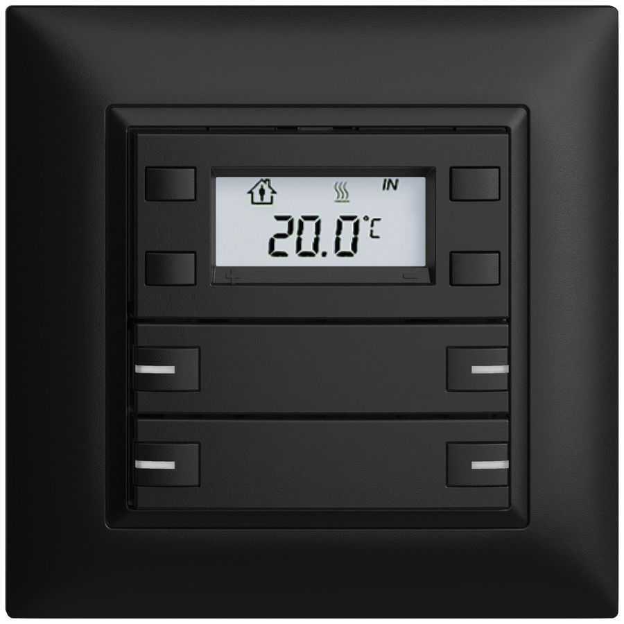 Poussoir RTH ENC KNX 4× EDIZIOdue FMI noir, avec LED RGB