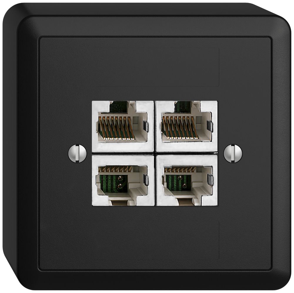 Prise AP 4×RJ45/s 4P sép.no, EDIZIOdue ITplus