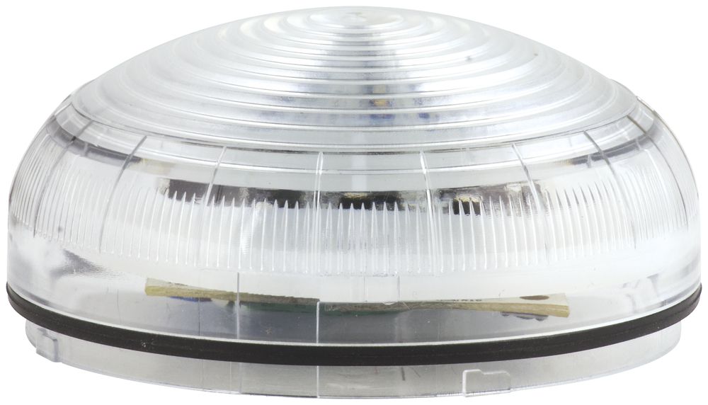 Sirena Hugentobler SIR-E LED S con luce, chiaro, senza base, IP65, Ø92×62mm
