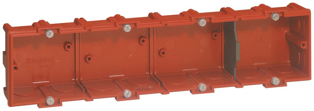 Einlasskasten BATIBOX 8/10mod. für Mauerwerk T=40mm rot