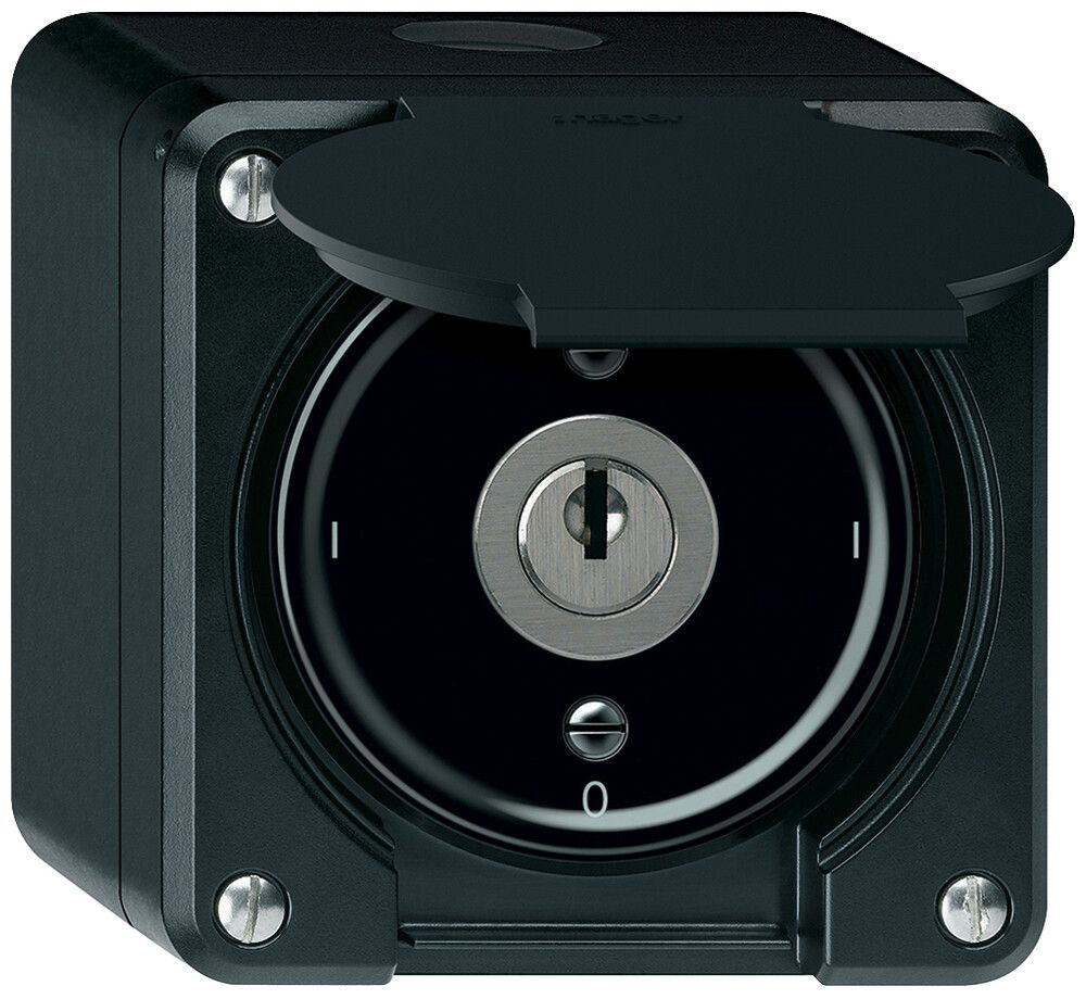 AP-Schlüsselschalter robusto Ausschalter 3×1-polig 16A 250V 86×86mm schwarz