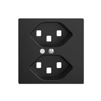 Frontset EDIZIOdue schwarz, 60×60mm 2×T23 mit Linse