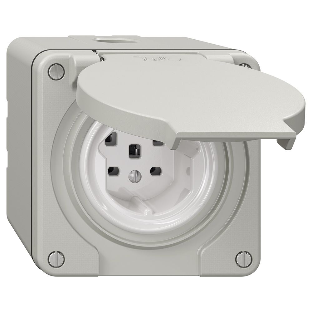 Presa NAP NEVO, 1×T25, IP21, grigio chiaro