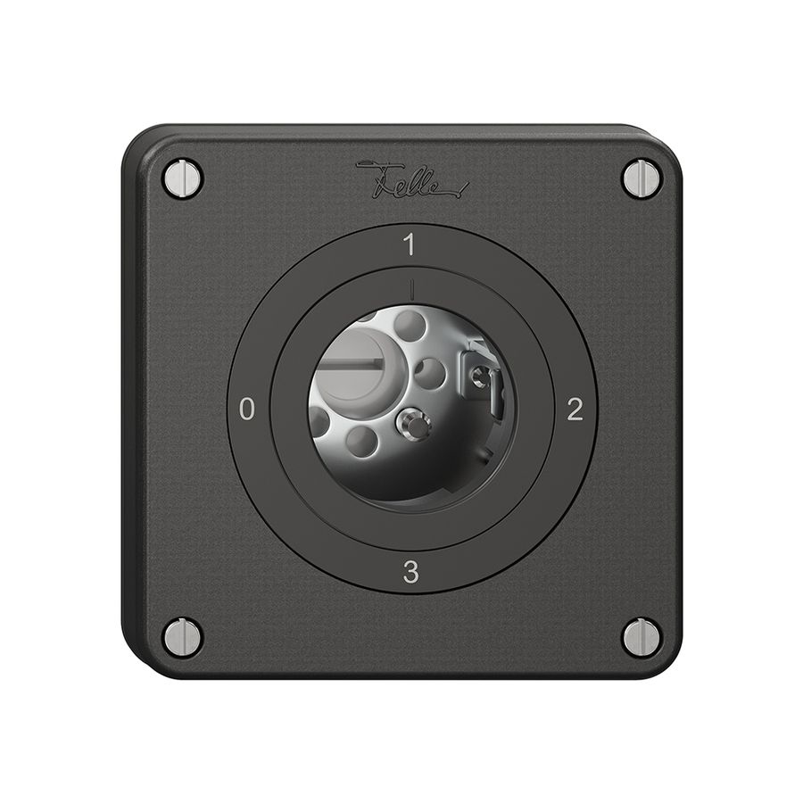 Interruttore rotativo NEVO, 3/2L, senza cilindro, KS, 2-1-2-1, nero