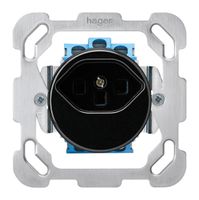 Inserto per presa T23 INC basico BM con placca di fissaggio morsetti a vite nero