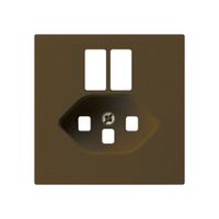 Placca frontale kallysto per presa 2×USB & T23 marrone
