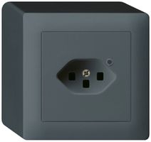 Prise AP Hager kallysto 1×T23 illuminé Q anthracite