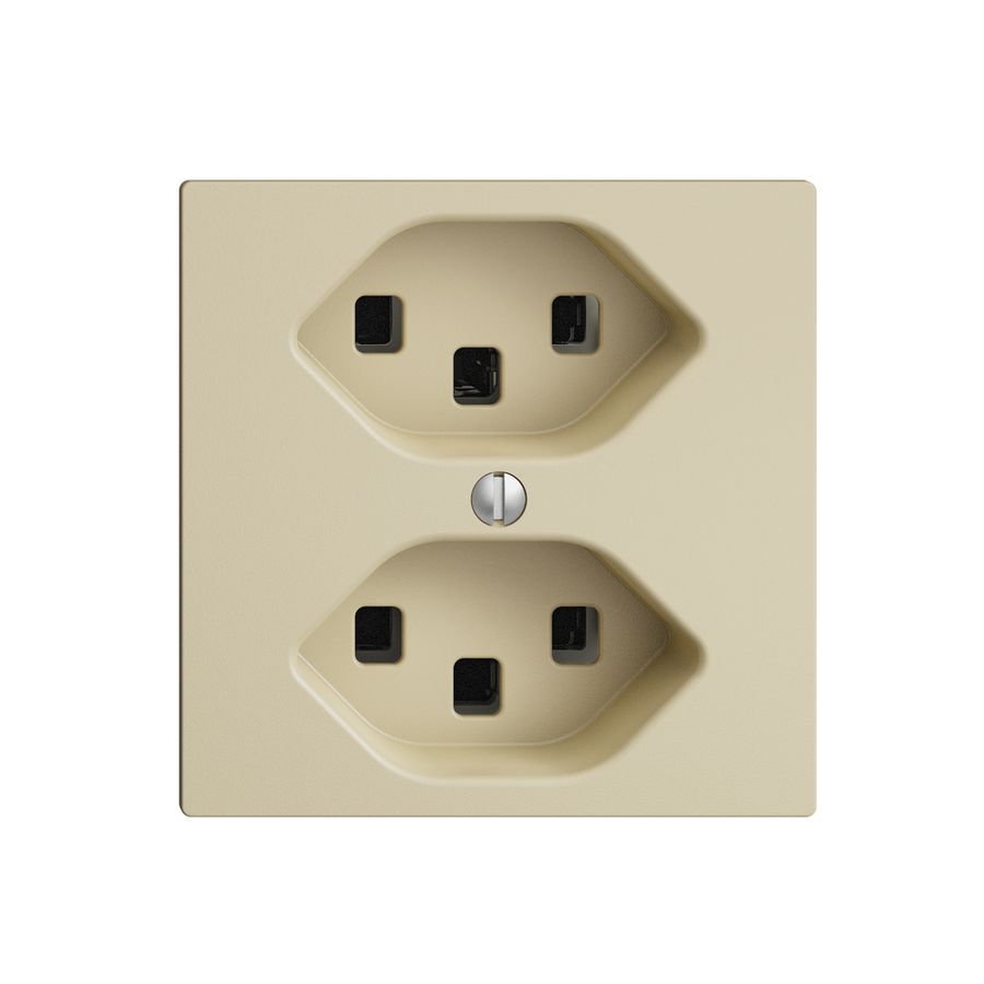 Prise 2×T23 EDIZIOdue vanille, 16A, avec bornes enf.