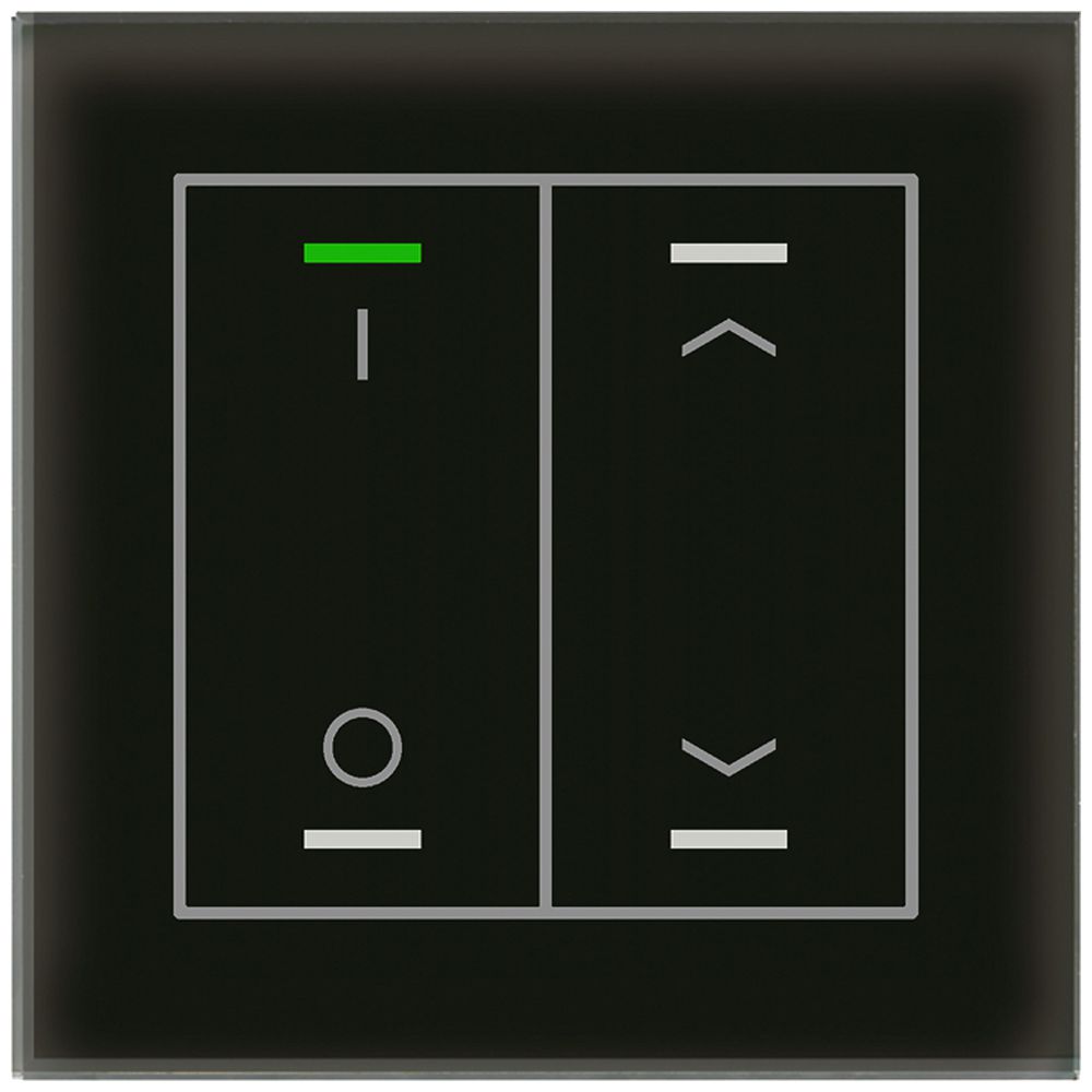 Poussoir KNX RGBW ENC MDT BE-GTL2TS.D1S 2t/4a temp.verre blanc "I/O"-"jalousie"