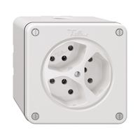 Presa NAPU NEVO, 3×T13, bianco