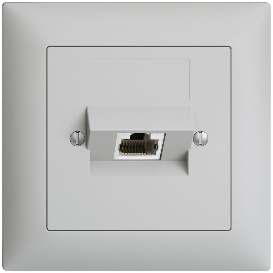 UP-Anschlussdose 1×RJ45/s 4P ITplus EDIZIOdue hellgrau