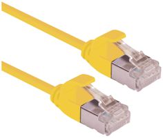 Cavo patch RJ45 ROLINE slim, cat.6A (TIA) U/FTP, AWG32, LSZH giallo, 0.15m