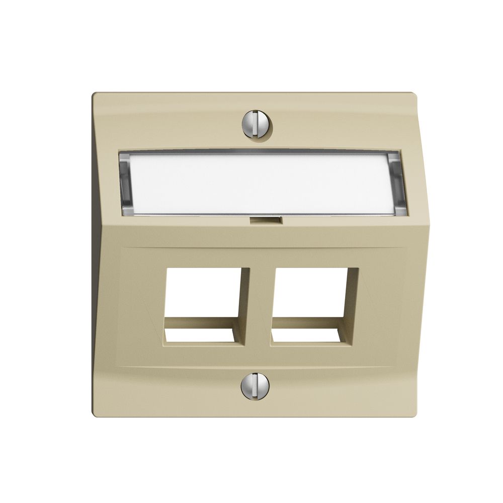 Montageset EDIZIOdue F, mit Schrägauslasshaube, für 2×Keystone, vanille