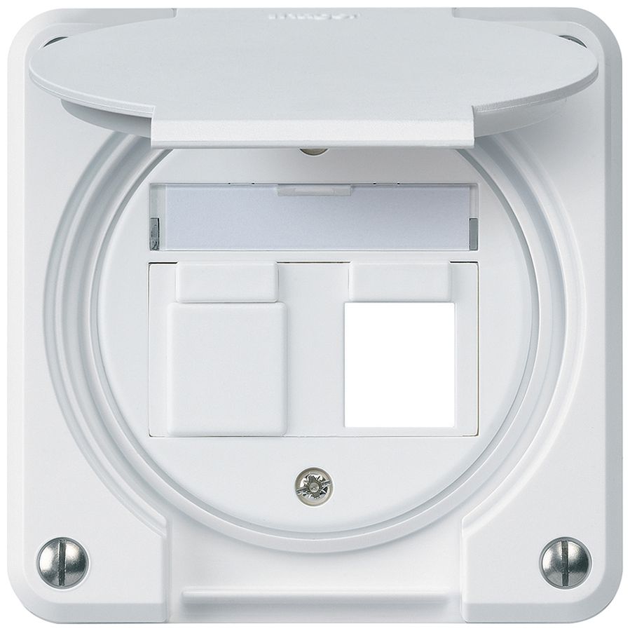 Kit di montaggio INC robusto IP55 piatto bianco per 2×Keystone