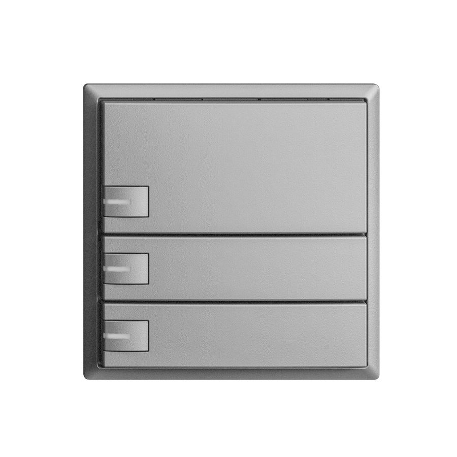 Poussoir ENC KNX 3× EDIZIOdue silver RGB avec LED