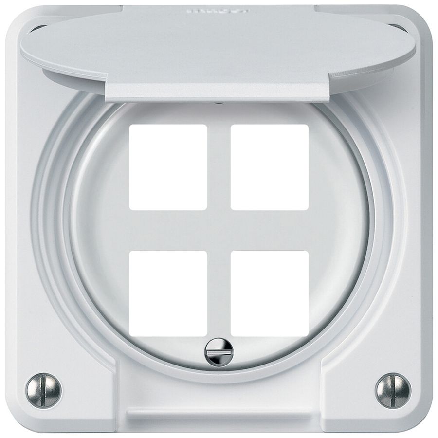 UP-Montageset robusto gerade für 4 Buchsen 86×86mm weiss