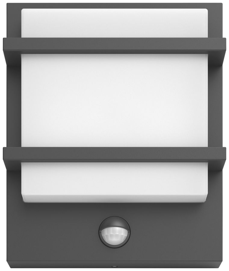 Applique LED Philips Petronia IR SEN 3.8W 800lm 827 IP44 anthracite