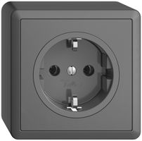 AP-SCHUKO-Steckdose EDIZIOdue 16A, 250VAC, L+N+PE dunkelgrau