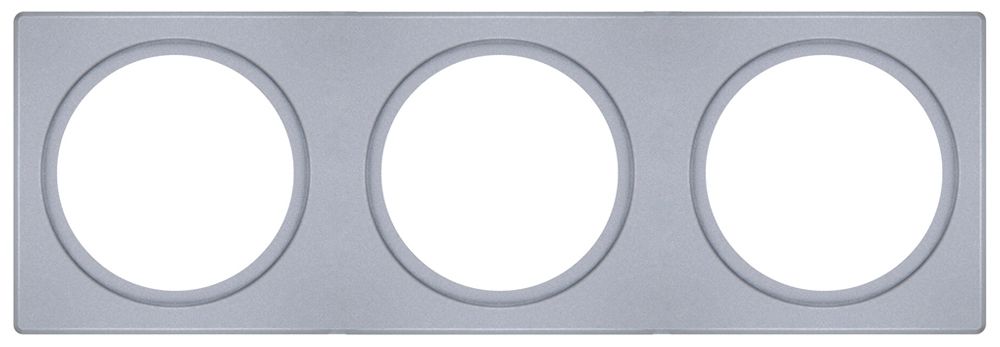 Abdeckplatte LEDVANCE FRAME Stahl 300×100mm 3×Ø68mm silber