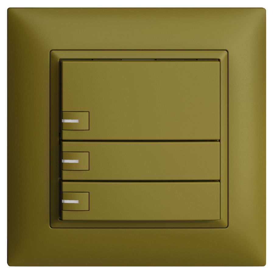 UP-KNX-Taster RGB EDUE FMI, 250mW, m.RGB-LED, 3×Taste, 1×Tastenb., ov