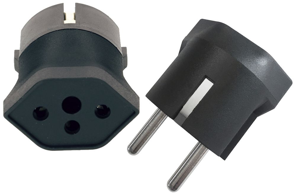 Adattatore fisso MAX HAURI Shuko/T13 3L 250V 10A 2300W nero