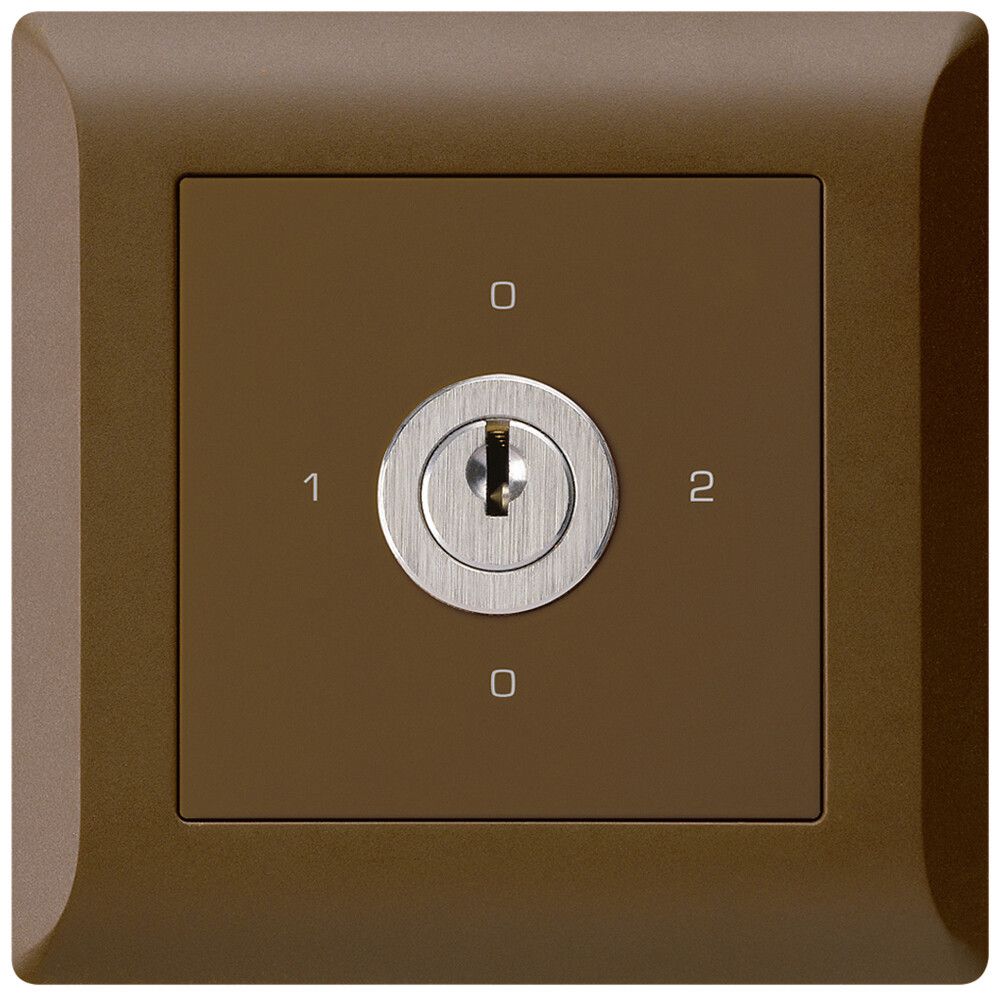 UP-Drehschalter kallysto.line 2/1L braun mit Schloss Kaba 8