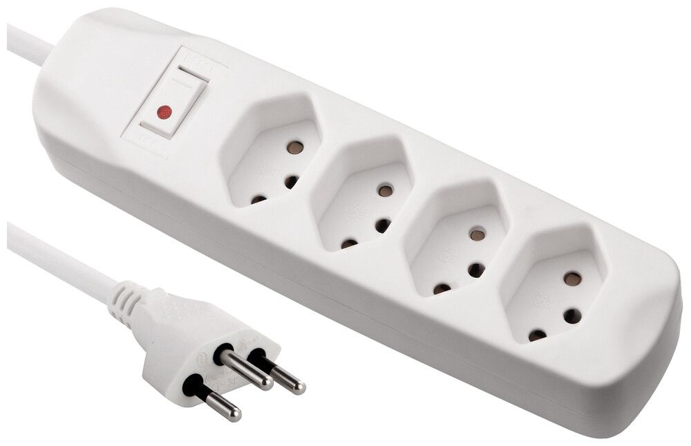 Prise multiple Fix-Line 10A I/O 4×T13 1.5m blanc