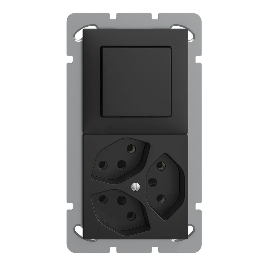 UP-Kombination EDIZIOdue 3/1P+3×T13 schwarz