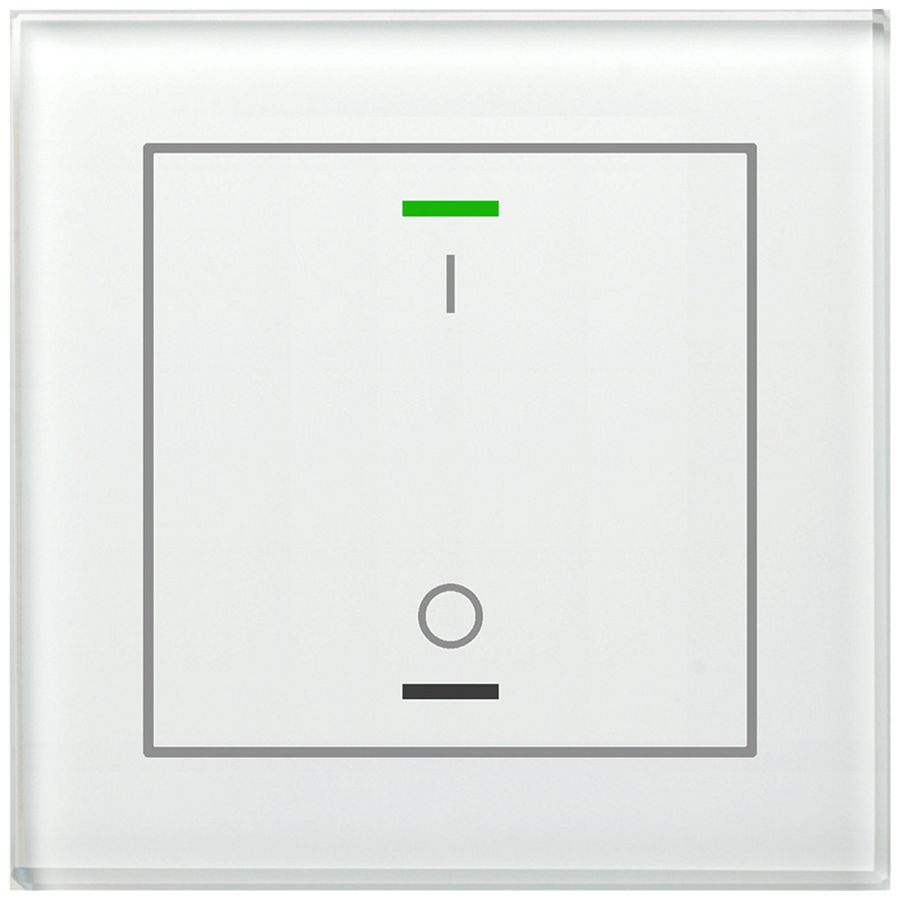 Pulsante KNX RGBW INC MDT BE-GTL1TW.B1 1t/2a temp.vetro bianco "I/O"