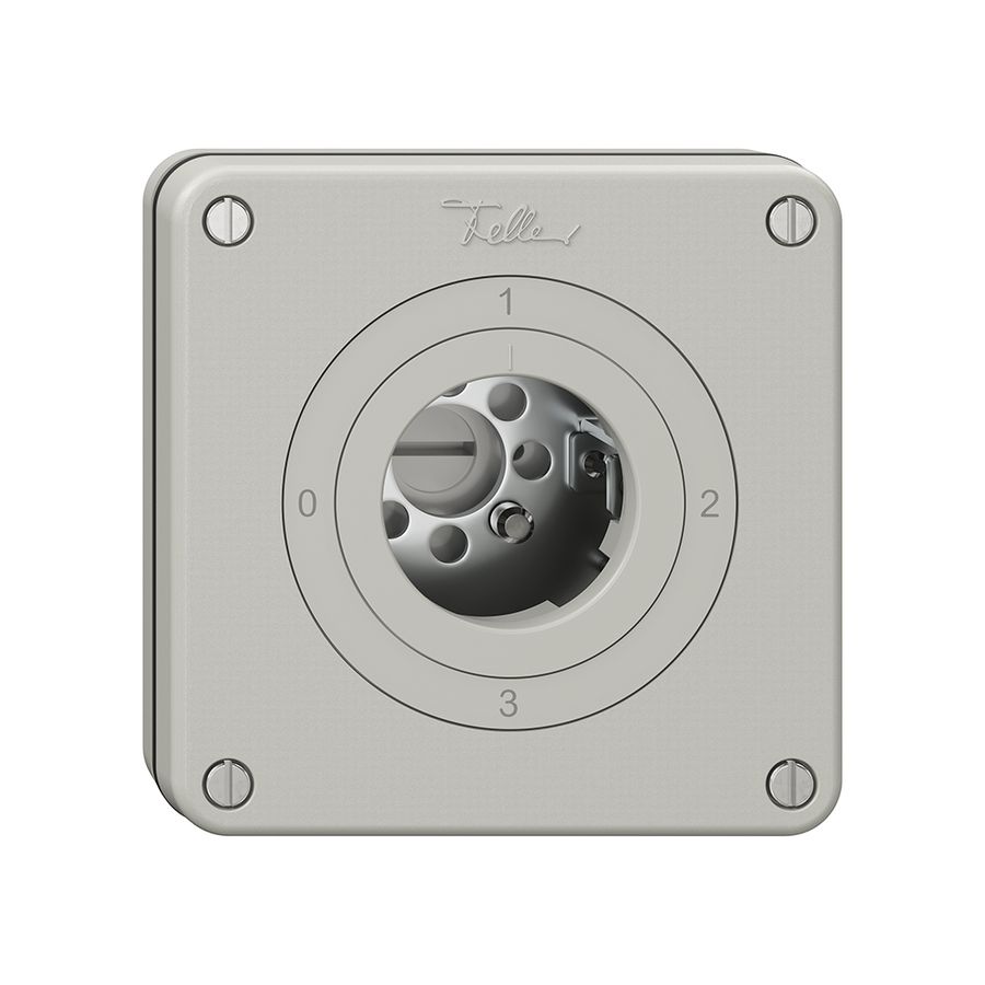 Interrupteur rotatif NUPU NEVO, 5/2L, sans cylindre, KS, 0-1-2-3, gris clair