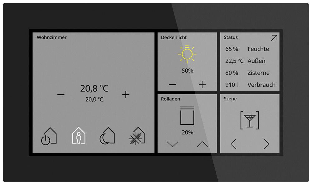 Écran tactile KNX ENC MDT BE-GTS06TS.01S 6" verre noir