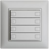 Poussoir ENC KNX 4× EDIZIOdue gris clair RGB avec LED