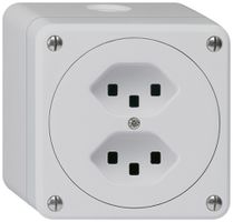 Prise AP robusto 2×type 23 gris sans clapet